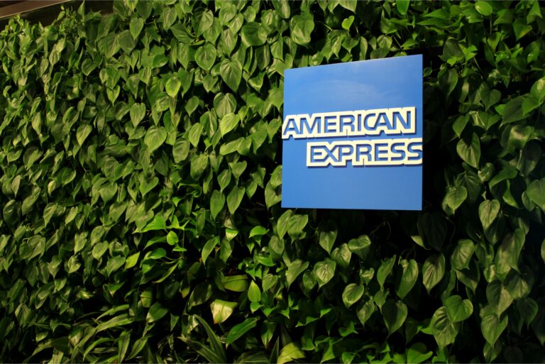 American Express Logo Green Wall